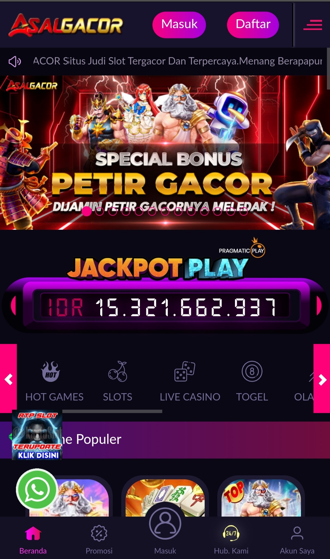 AsalGacor Daftar Situs Judi Slot Online Gacor