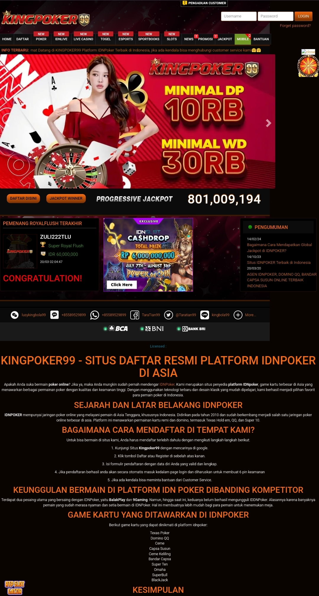 Daftar kingpoker99 sekarang bonus 30%