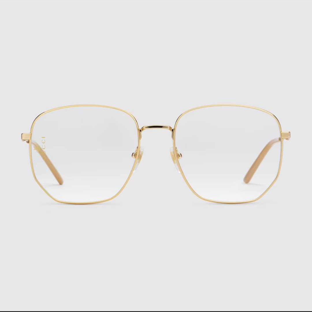 Rectangular-frame Metal Glasses (Gucci)