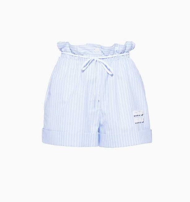 Embroidered Oxford Cotton Bermudas 