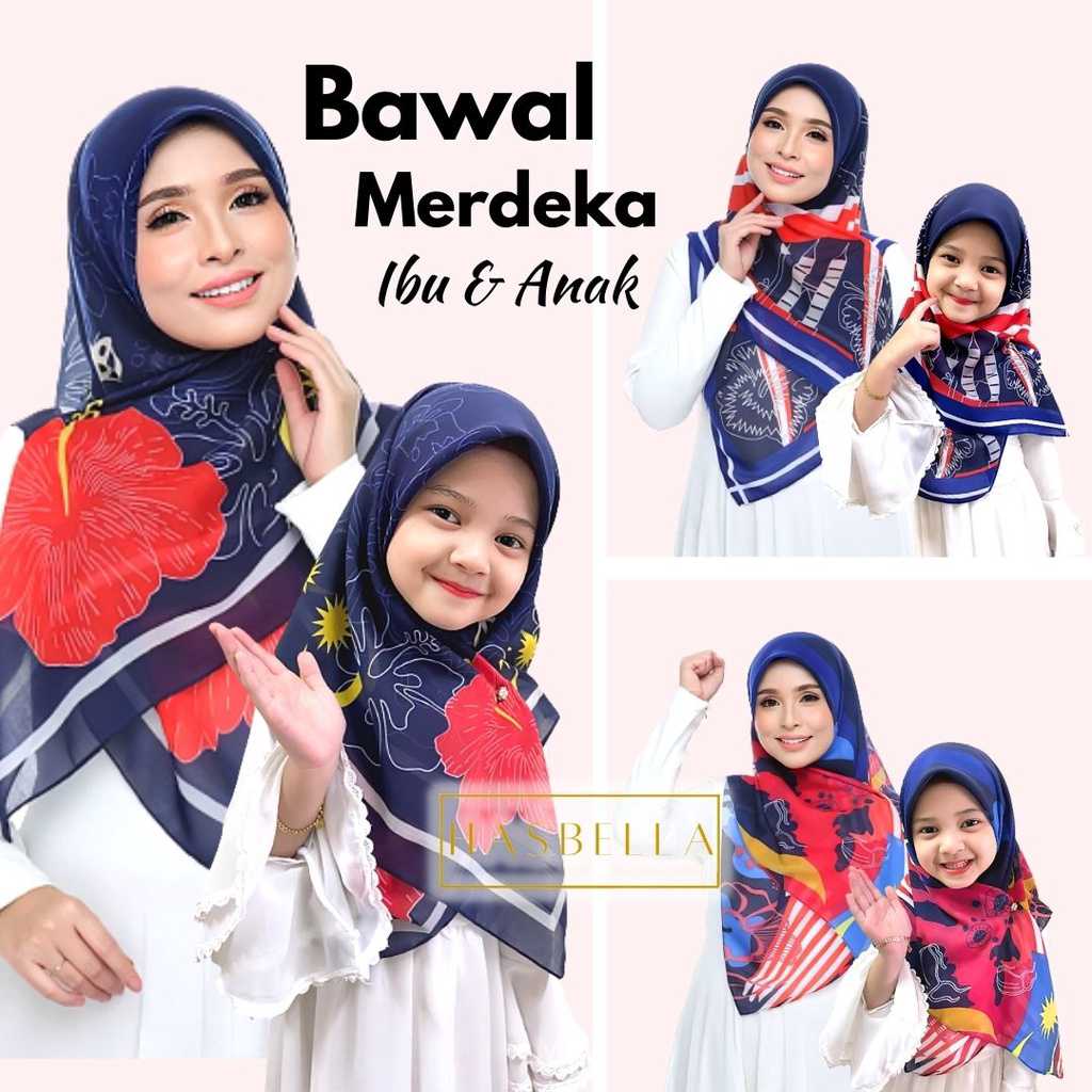 22. Tudung bawal merdeka kanak2 dan dewasa