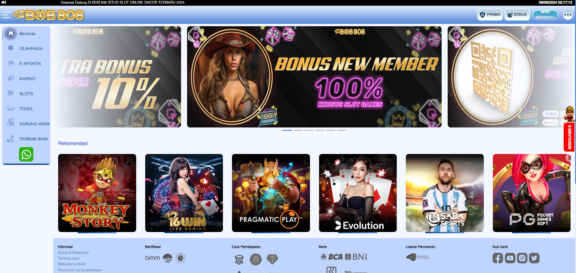 Bob808 adalah Situs Bandar Bola Online Resmi