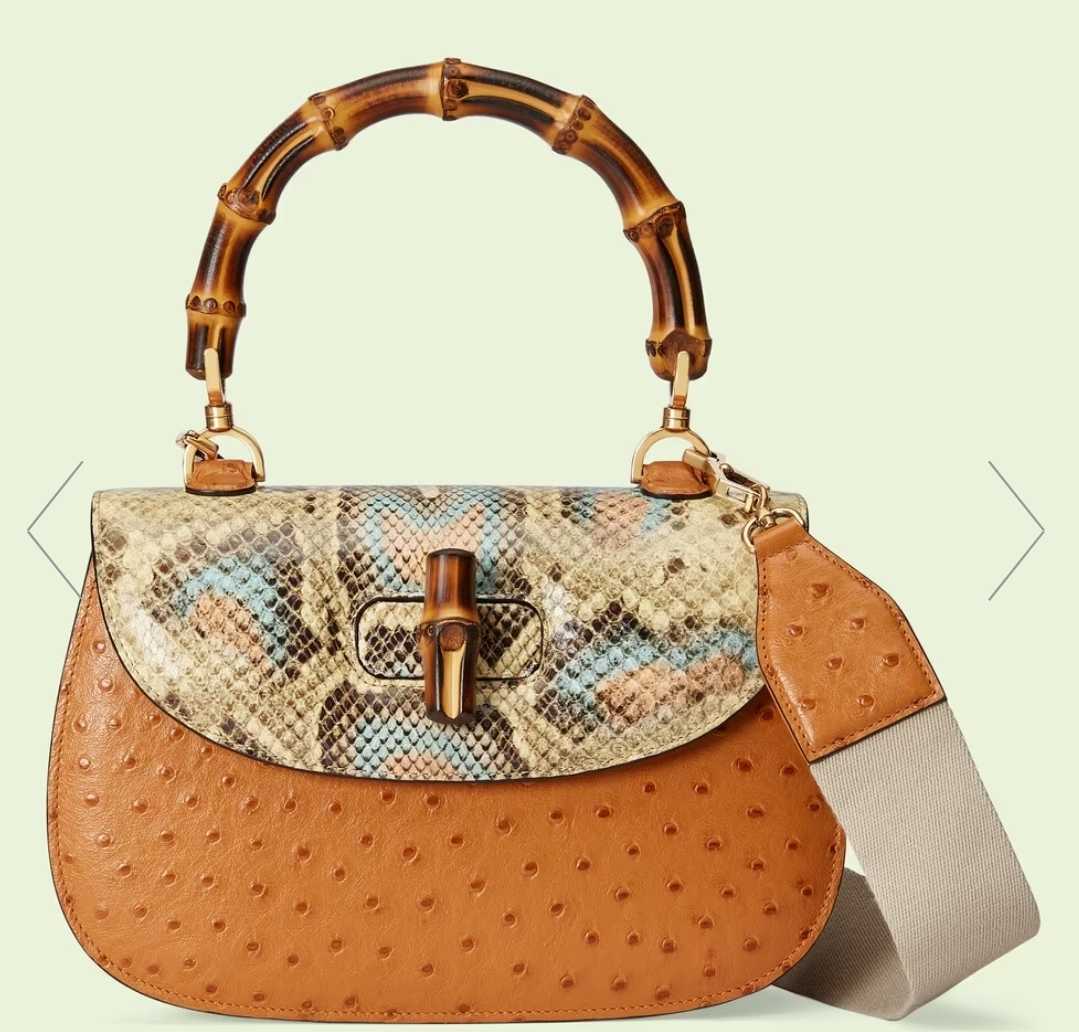 Gucci Bamboo 1947 Ostrich Bag