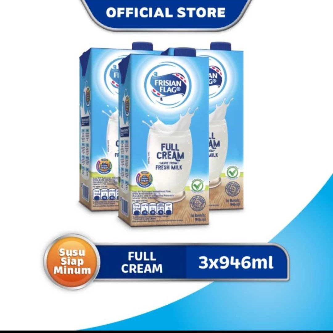3 pcs Susu Frisian Flag Full Cream 946ml