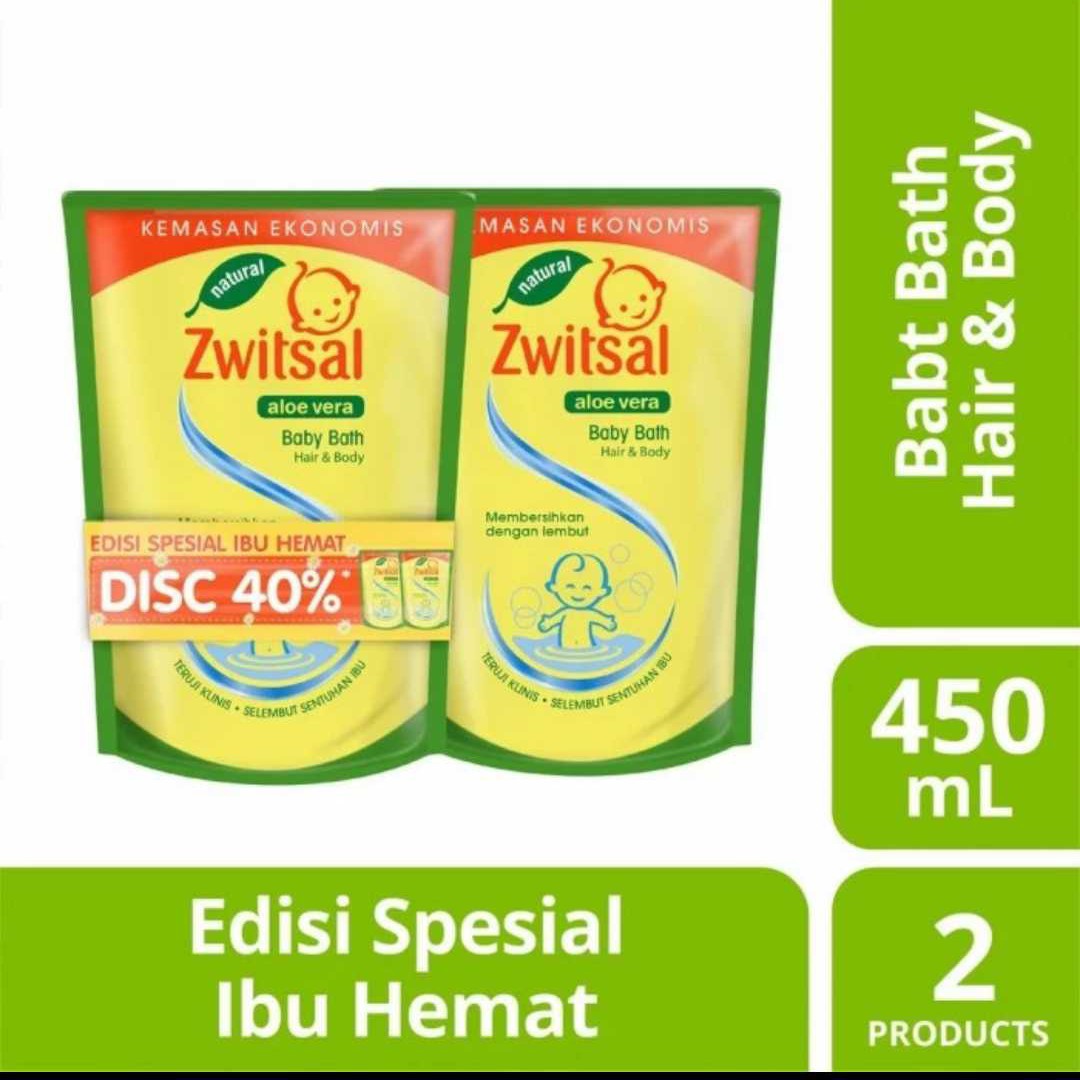 Zwitsal Baby Bath Hair &  Body Aloe Vera 450ml