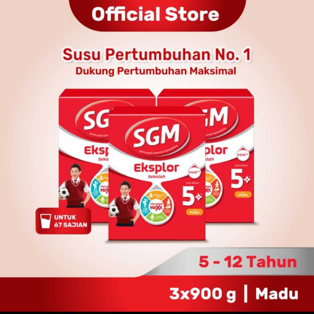 Paket 3 SGM Eksplor 5+ Madu 900gr (5-12th)