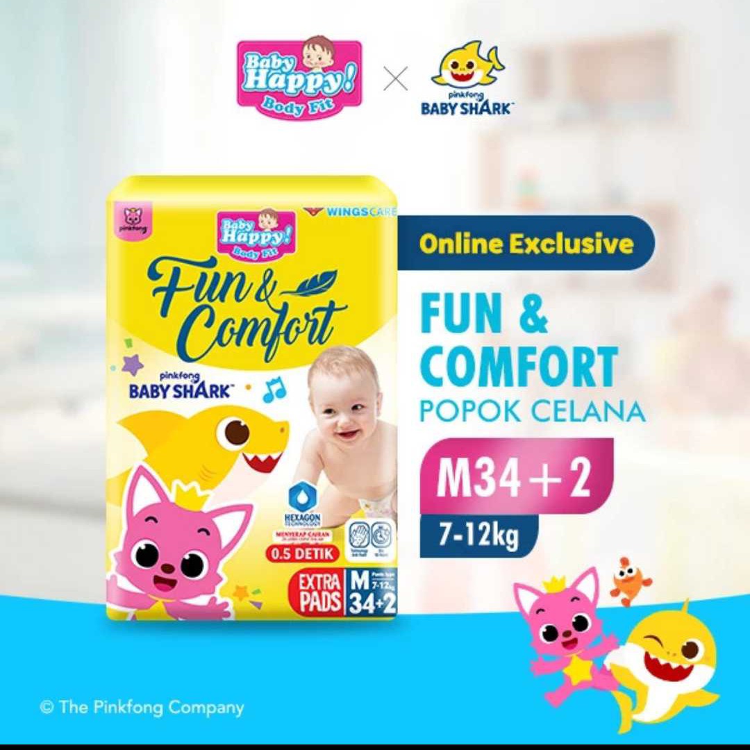 Baby Happy Pinkpong Shark M 34+2 (Baby Happy Official)