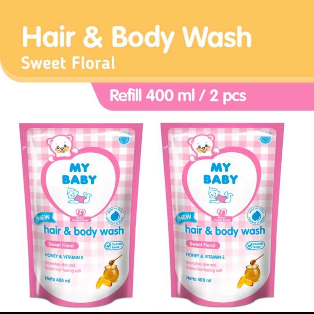 (2 pcs)My Baby Hair Body Wash 400ml Refill Pink