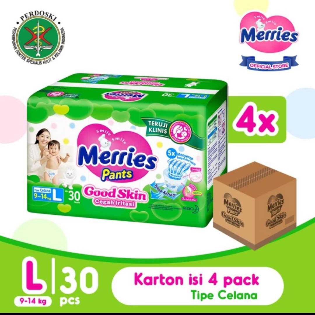 1 Karton Merries Good Skin L 30 (isi 4)