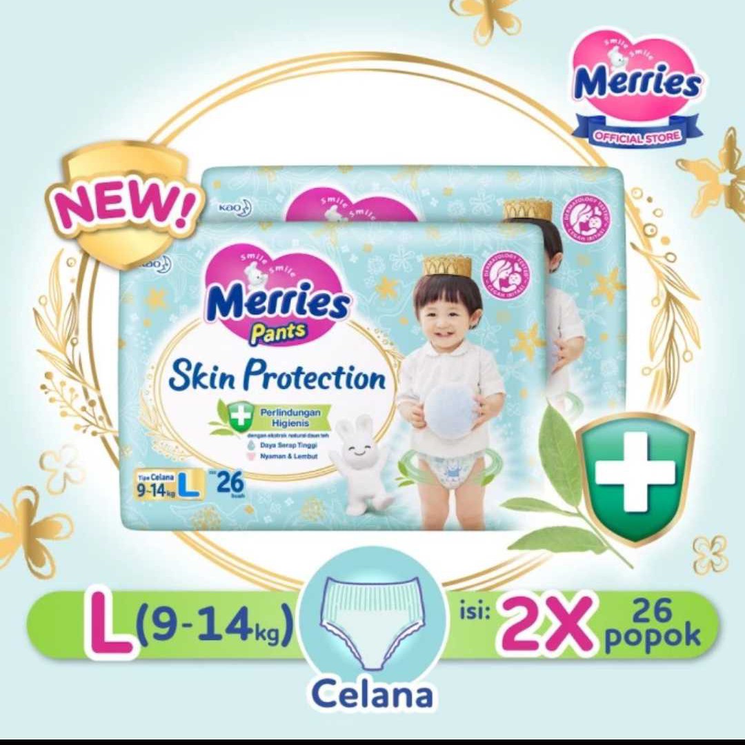 Twinpack Merries Skin Protection L 26