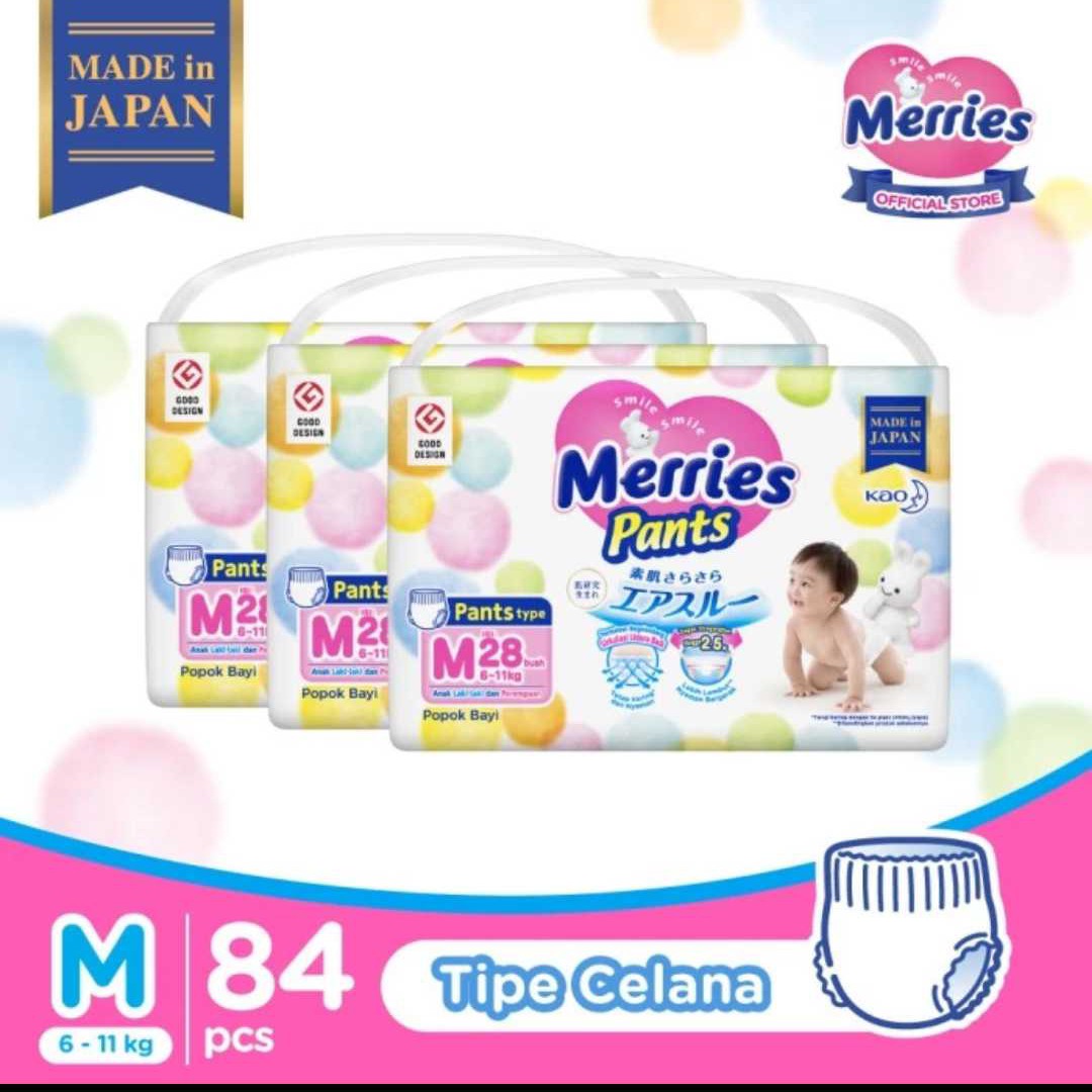 (3 Bags)Merries Premium M 28 (Celana)
