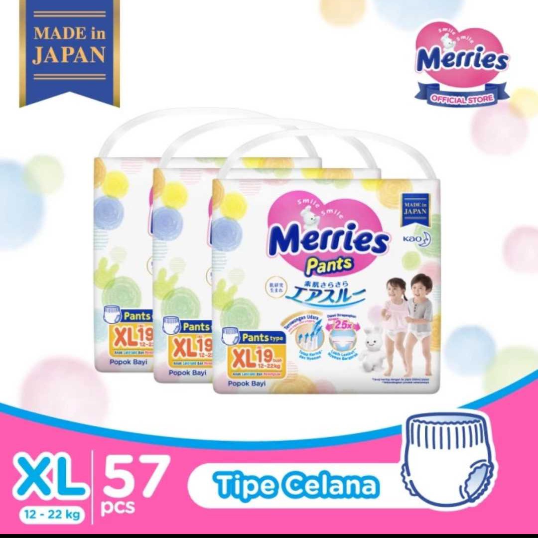 (3 Bags)Merries Premium XL 19 (Celana)