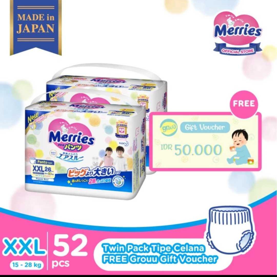 Twinpack Merries Premium XXL 26 free voucher
