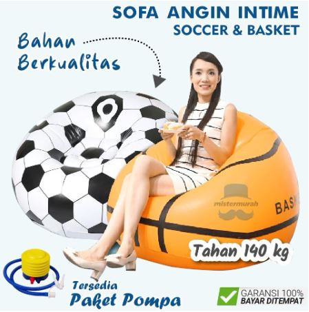 (100 K) SOFA ANGIN INTIME JUMBO BASKET BOLA KURSI SANTAI TIUP SOCCER AIR SOFA BED CHAIR BALLOON