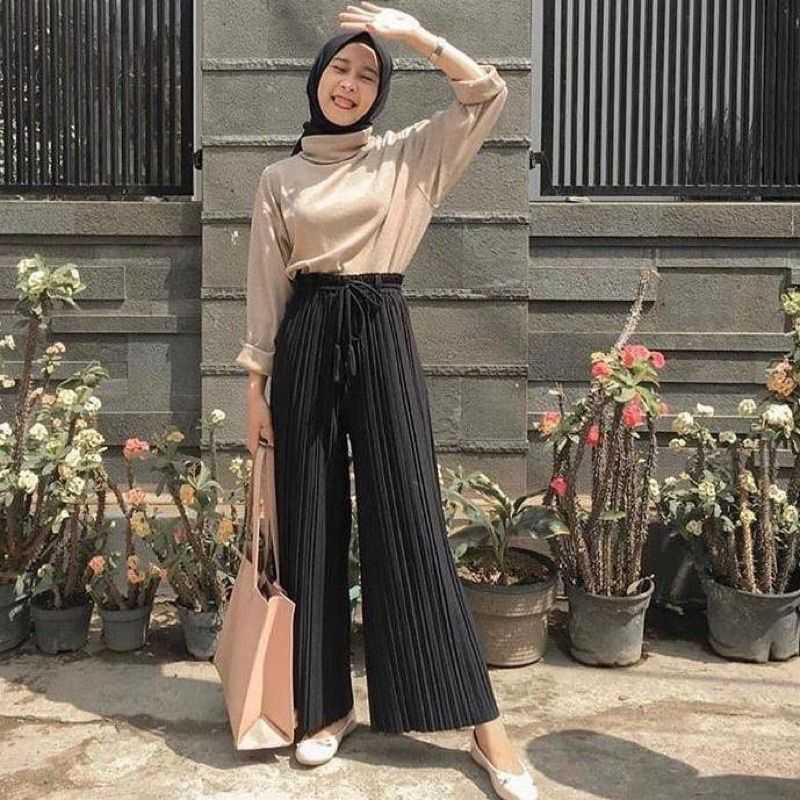 Orimoza Pamo celana kulot plisket highwaist premium 