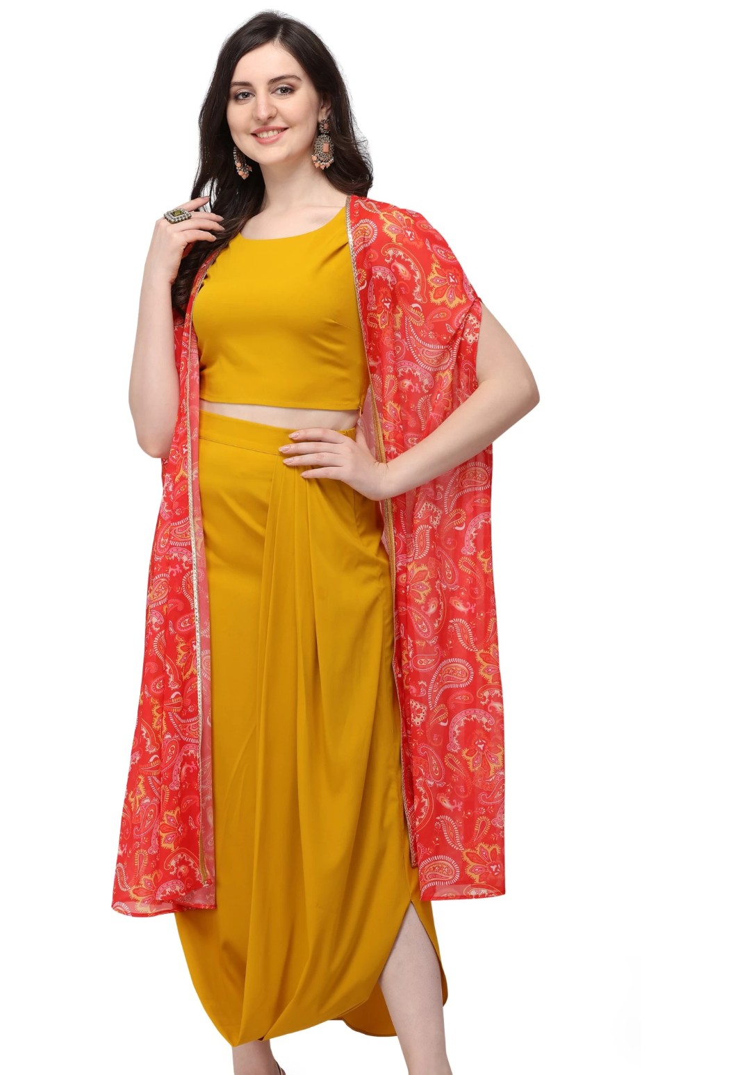 yellow skirt top and jacket 