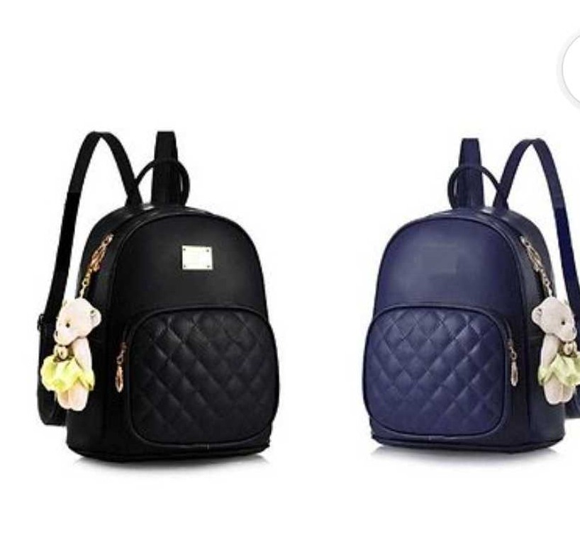 Stylish Collage Backpack For Girls (Black Blue) Combo pack of 2