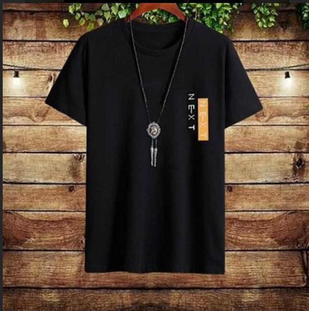 Stylish Cotton Black Round Neck Printed Half Sleeves T-shirt For Men  (5 color's available) 