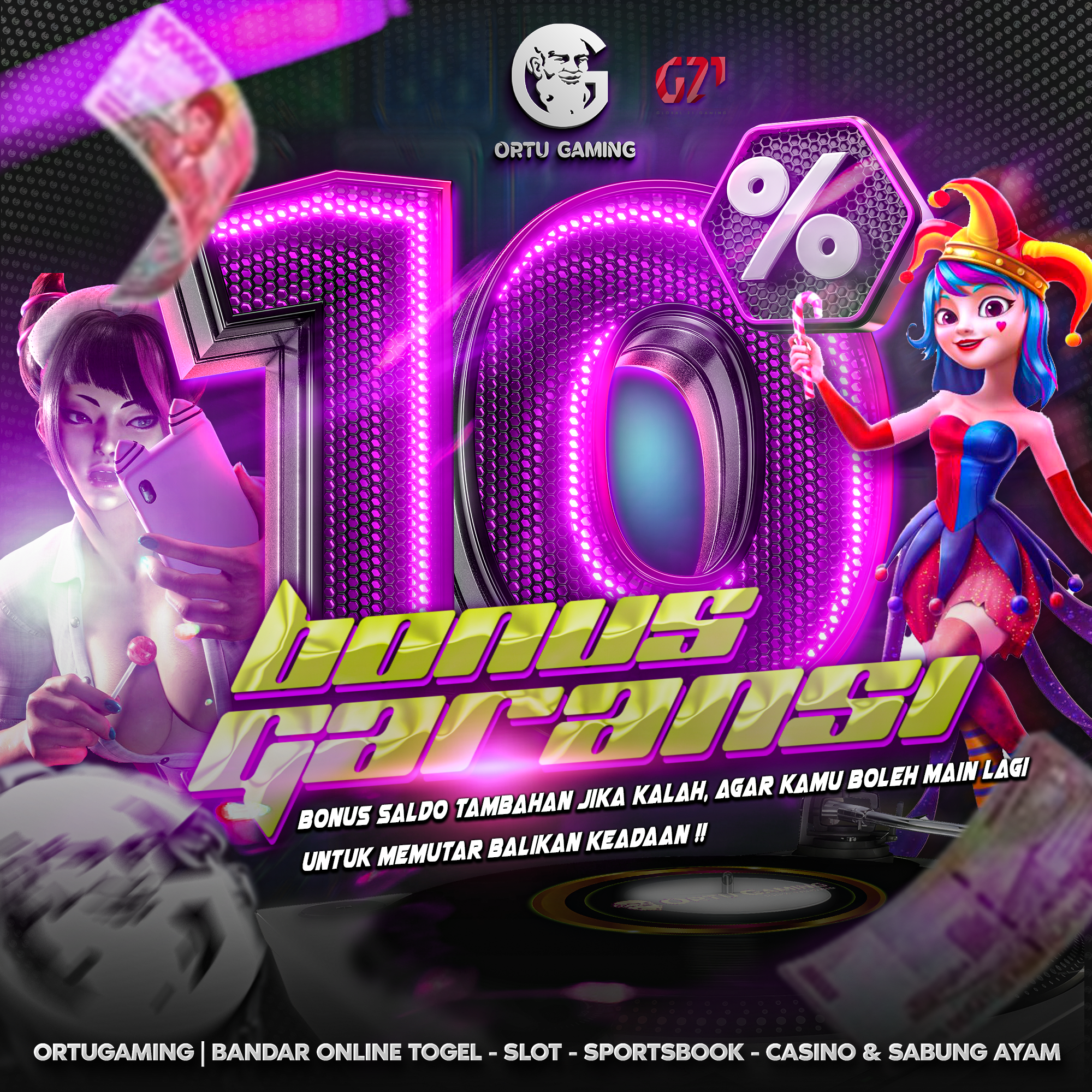 Mulai main dari 10 ribu di Ortugaming! Slot, casino, togel, sportsbook. Modal kecil untung besar, withdraw unlimited 24 jam.