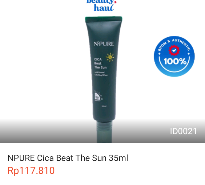 019 - Npure Cica Beat The Sun 35ml