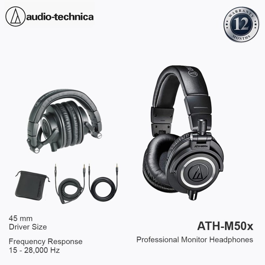 Audio-Technica ATH-M50X BLACK - Hitam