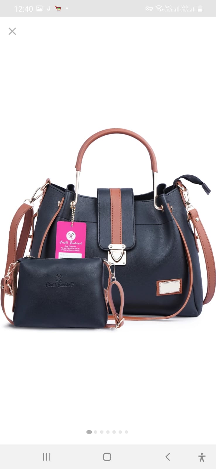 Women Black, Brown Hand-held Bag - Extra Spacious  (Pack of: 2)