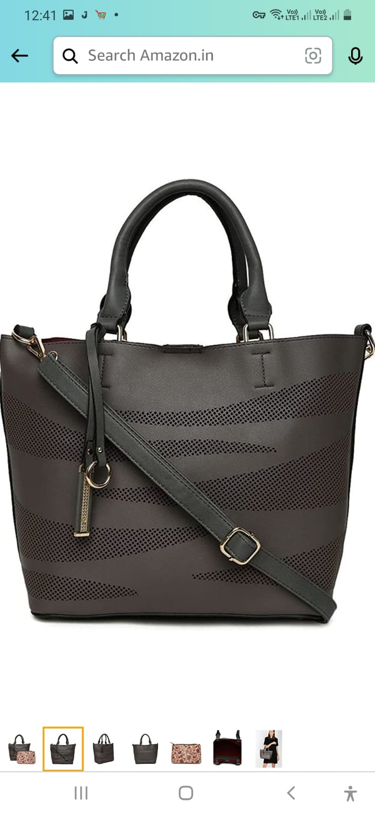  Elle Women's Handbag (Grey) 