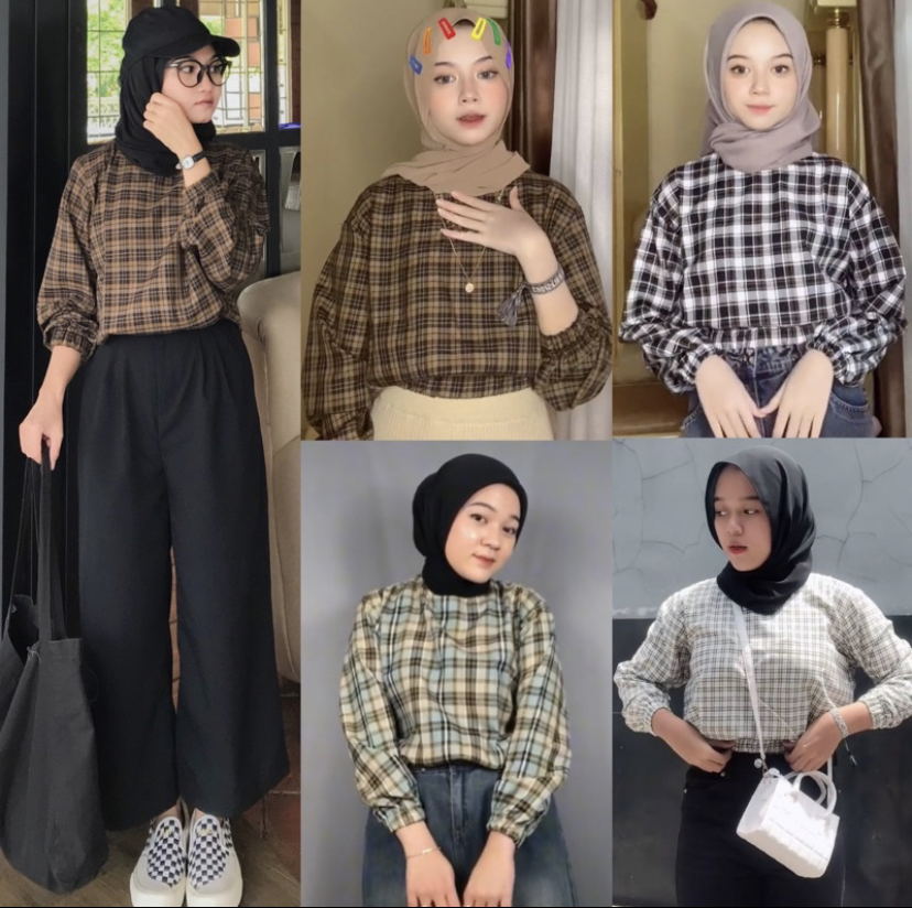 63. KEMEJA TARTAN CROP