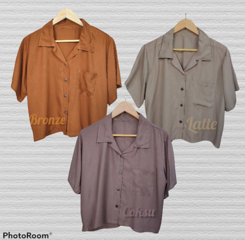 250. KEMEJA CROP RAYON
