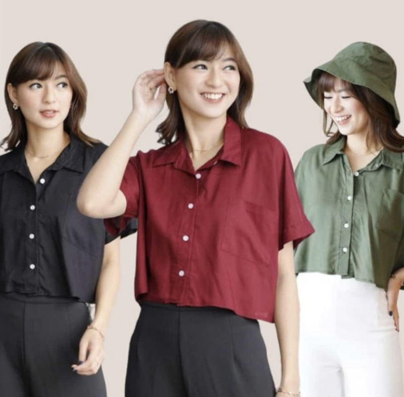 259. KEMEJA CROP RAYON