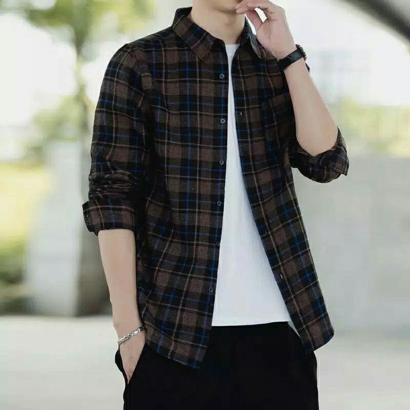 Kemeja Flanel Pria Lengan Panjang