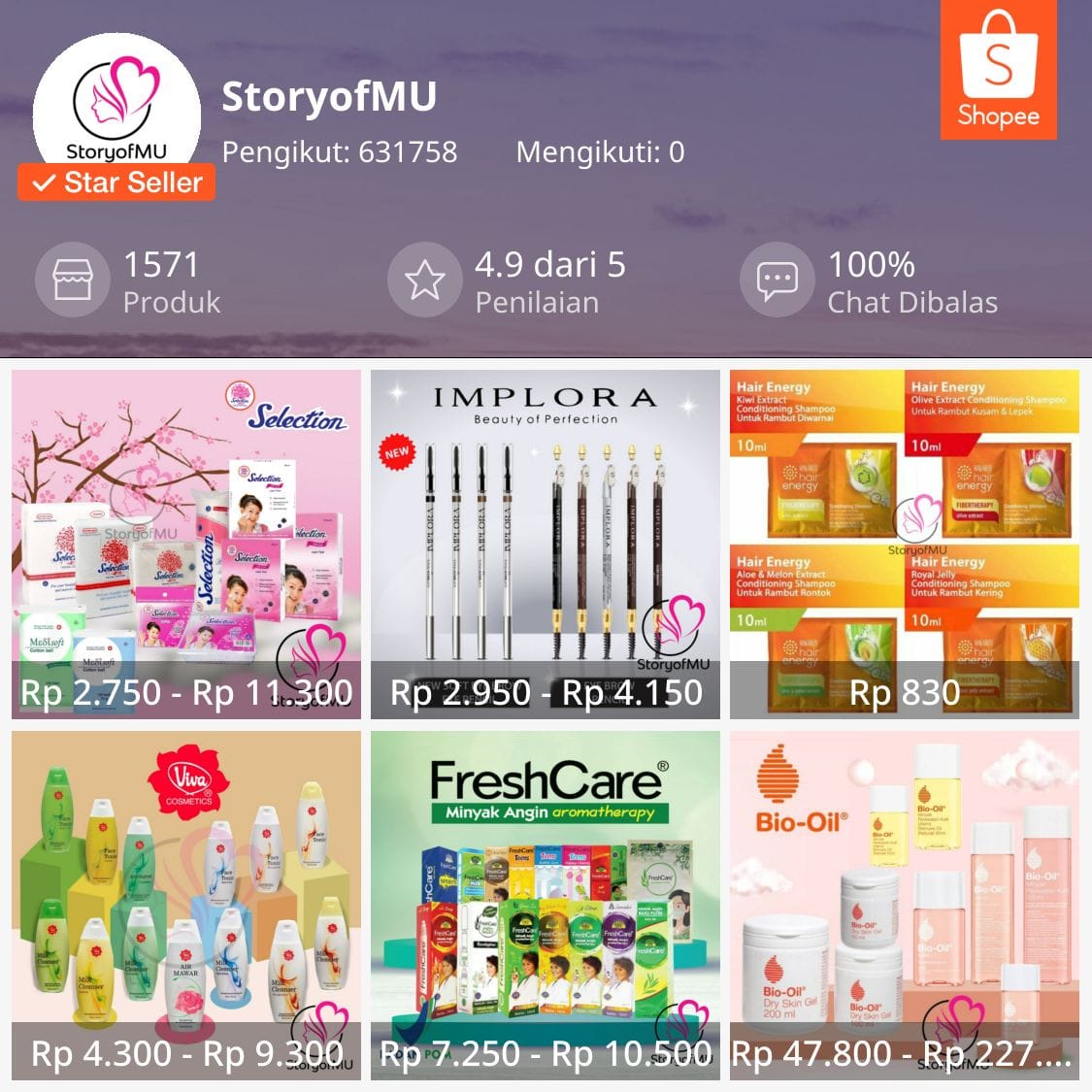 47. TOKO KOSMETIK TERLARIS DI SHOPEE