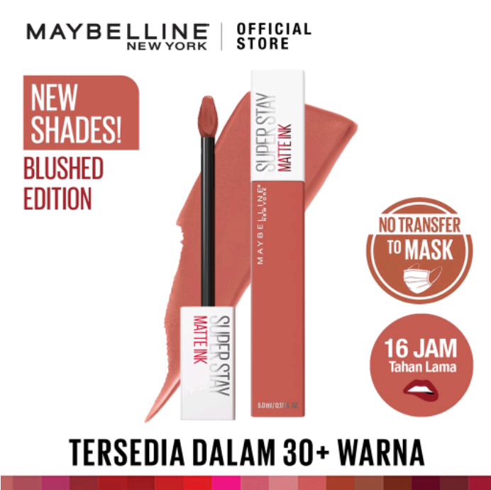 Maybelline Superstay Matte Ink Liquid Matte Lipstick Make Up [ Tahan Lama Hingga 24 Jam ]