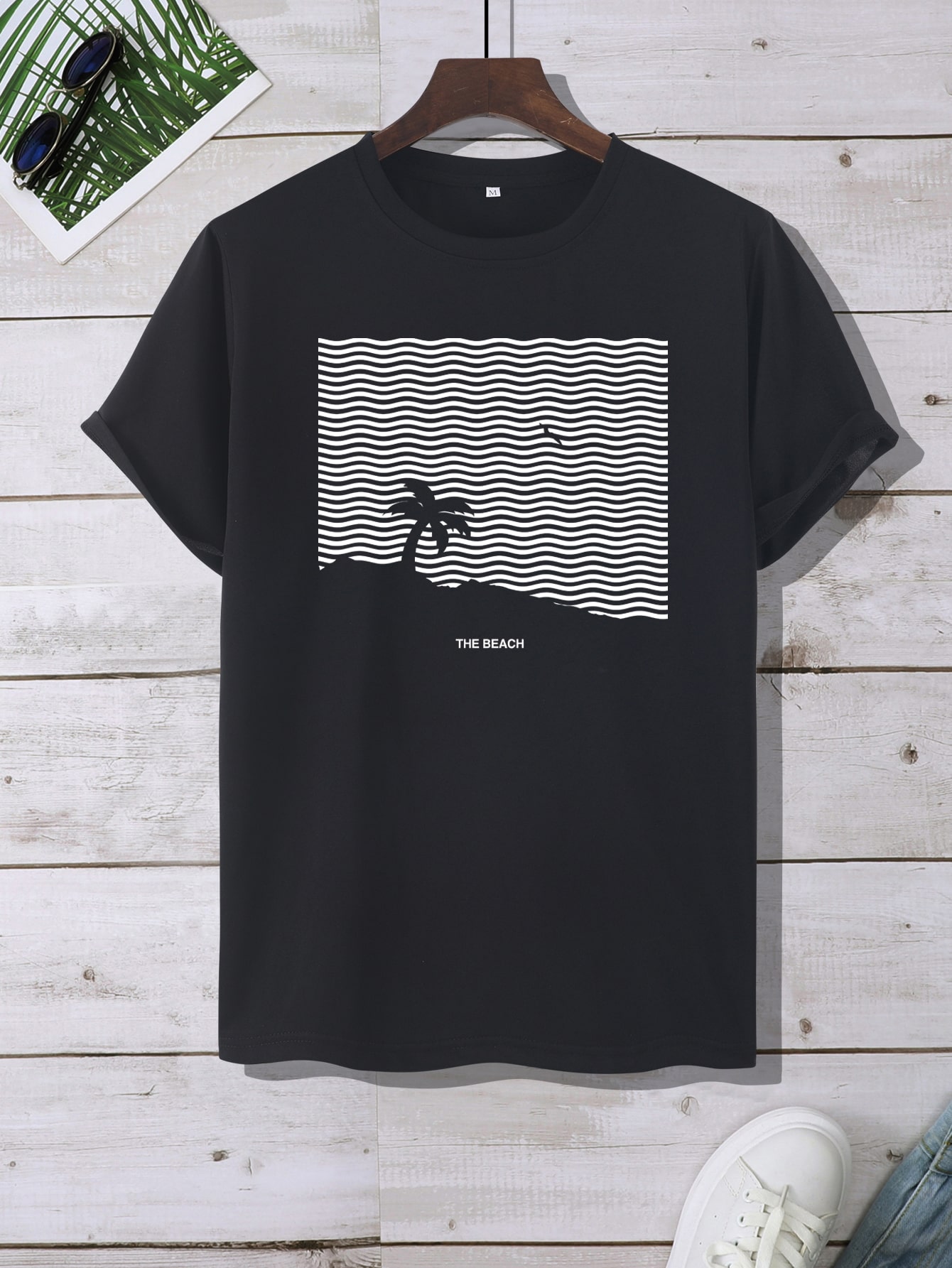 Tops de hombres letra tropical casual