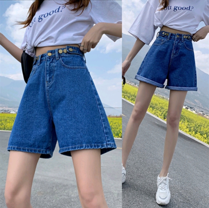 Women's High-Waisted Style Adjustable Button