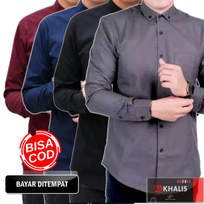 Kemeja Polos Lengan Panjang Coolman