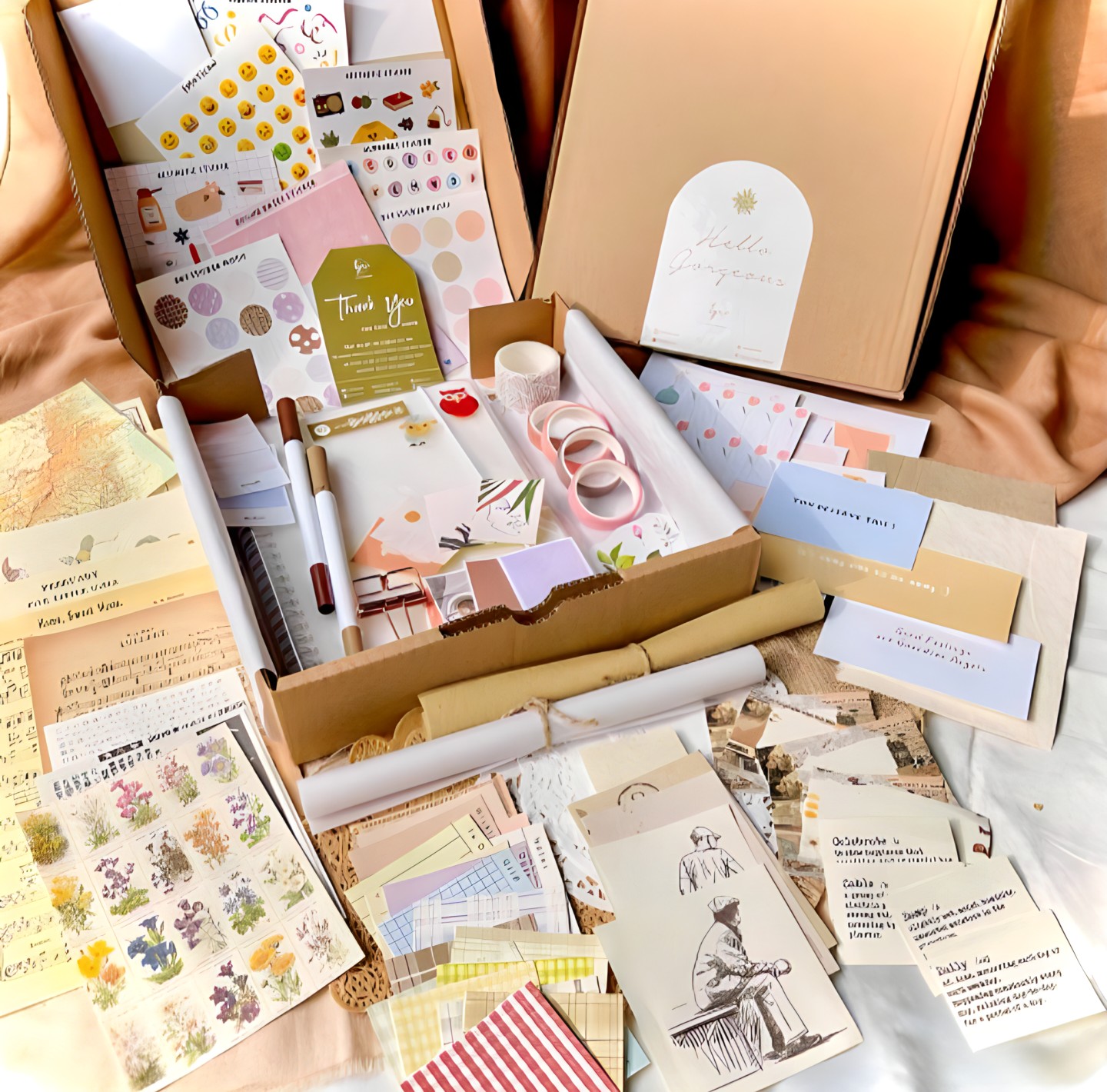 BUJO KIT LENGKAP / BULLET JOURNAL / BULLET JOURNAL KIT  / JOURNALING SET / JOURNAL KIT / JURNAL BOOK / VINTAGE / SCRAPBOOK