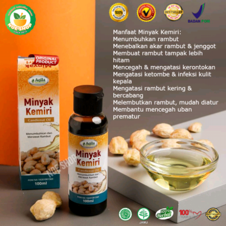 Minyak Kemiri Asli 100ml BPOM Menghitamkan Menumbuhkan Menyehatkan Rambut 