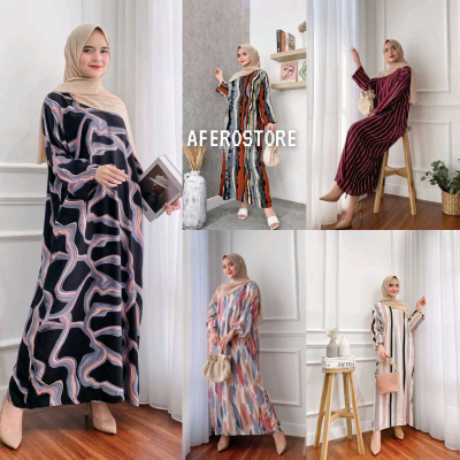 daster long lengan panjang LD 120 PB 130 bawah mata kaki, daster panjang viral kekinian, daster rayon busui terlaris AFERO STORE 