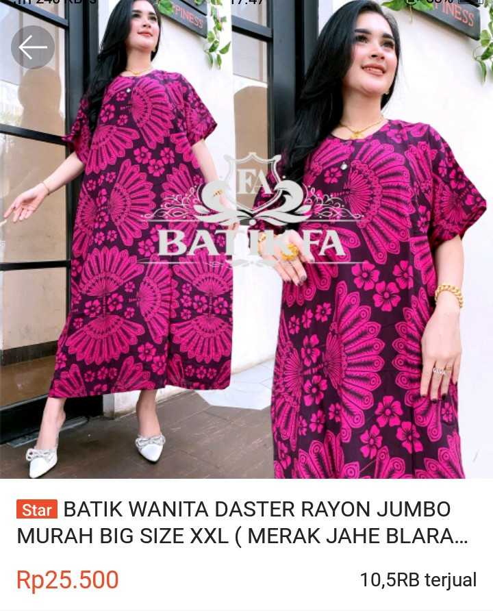 10. Batik wanita daster rayon jumbo XXL murah 
