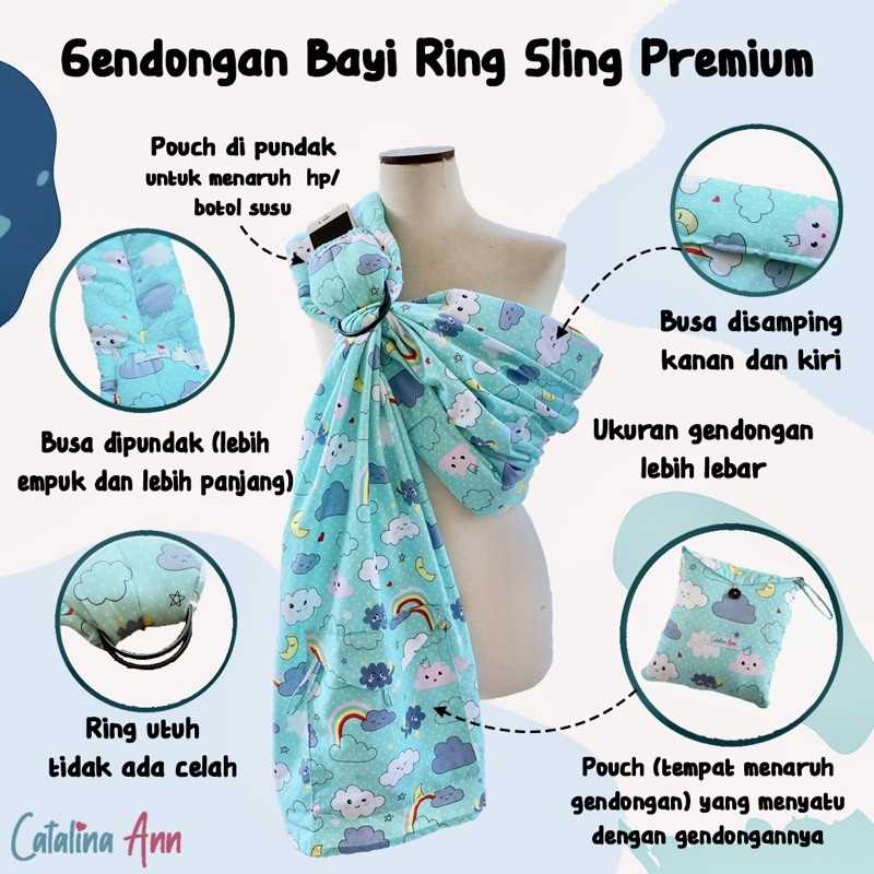 Gendongan Bayi Ring Sling Premium