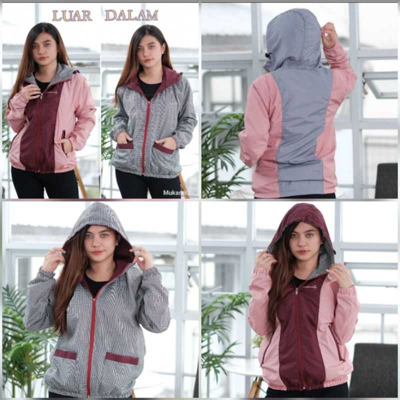 Jaket Wanita Valencia Hoodie Bolak-Balik