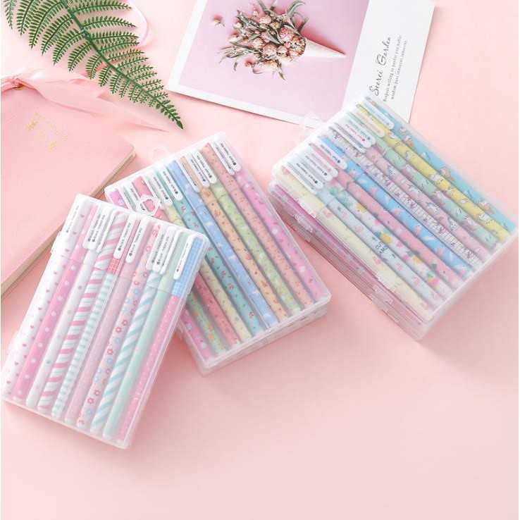 Pulpen Gel Motif 1 Set 10 Warna