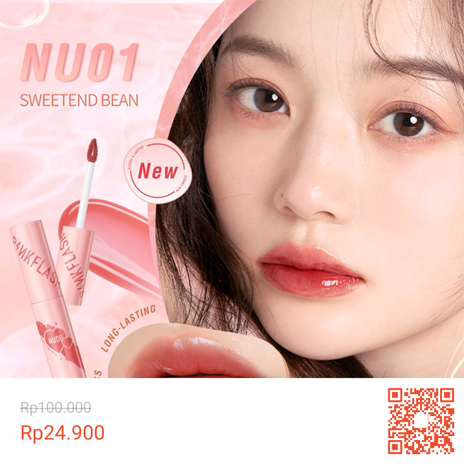 PINKFLASH Watery Glam Lip Gloss Lipstick Super Glossy Shiny Moisturizing Non