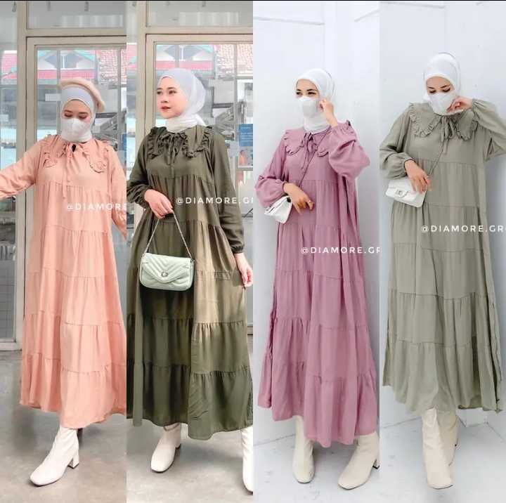 Dress Gamis Midi Levo Wanita