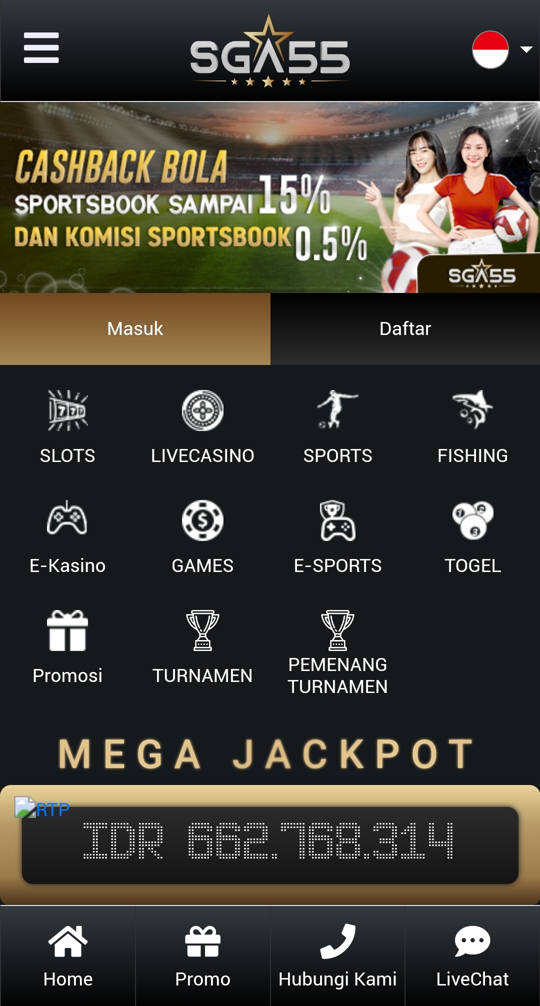 DAFTAR SGA55 SEKARANG BONUS 100%