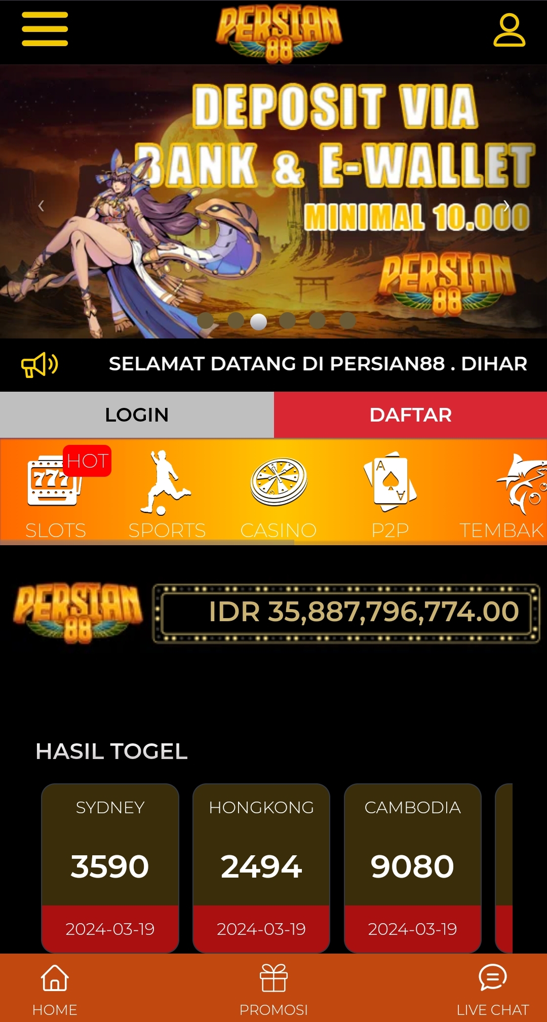 DAFTAR PERSIAN88 SEKARANG BONUS 50%