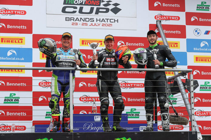 Chris ‘stalker’ Walker Wins At Brands Gp And Is Joined On The Podium By John Mcguinness