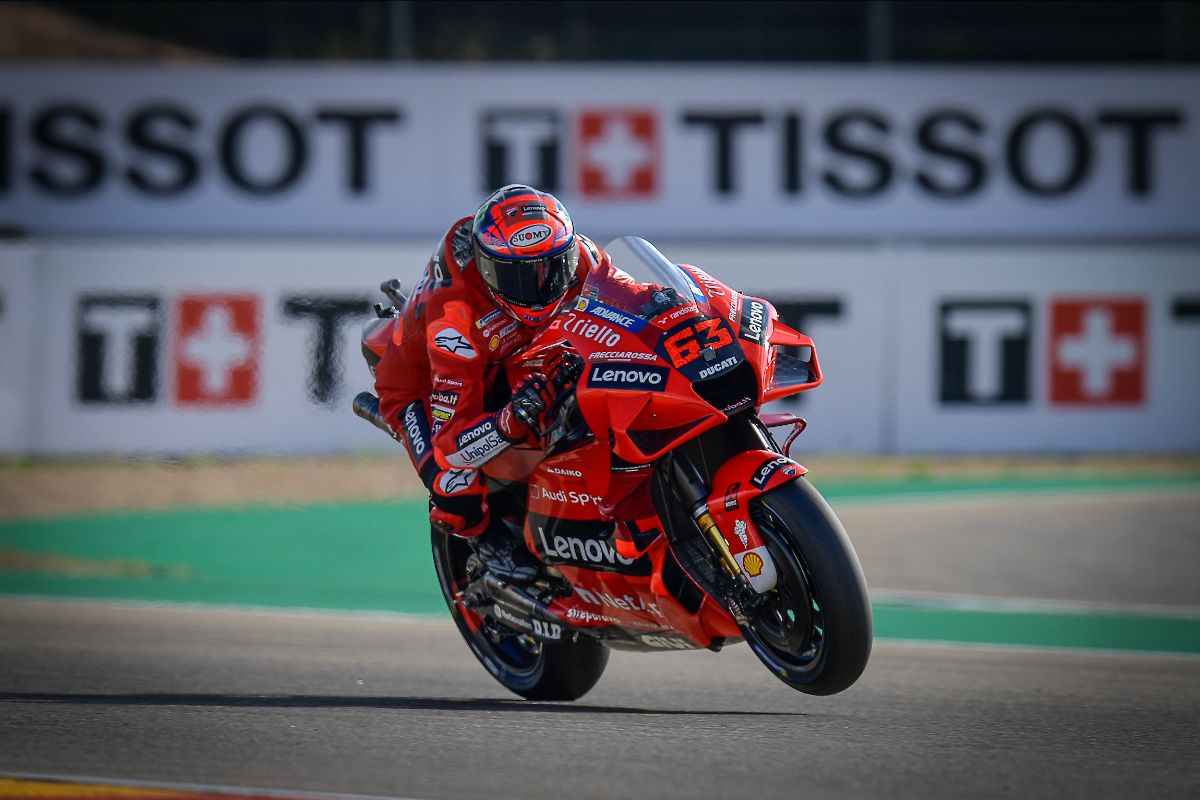 Bagnaia blasts to Ducati’s 50th pole with new MotorLand lap record