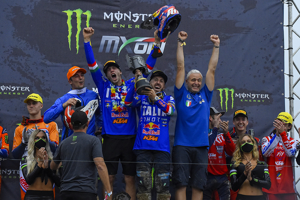 Team Italy fight their way to victory in Mantova at 2021 Motocross of Nations